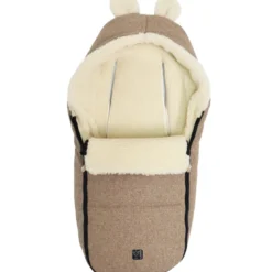 Chancelière capuche souris en laine marron (0-12 mois)