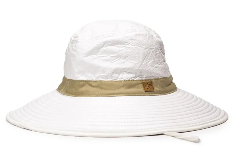Chapeau mixte bord 10cm certifié anti-uv upf50+ et anti-chaleur beige 55/57