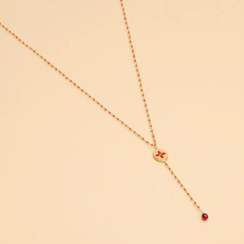 Chapelet inde flower corail