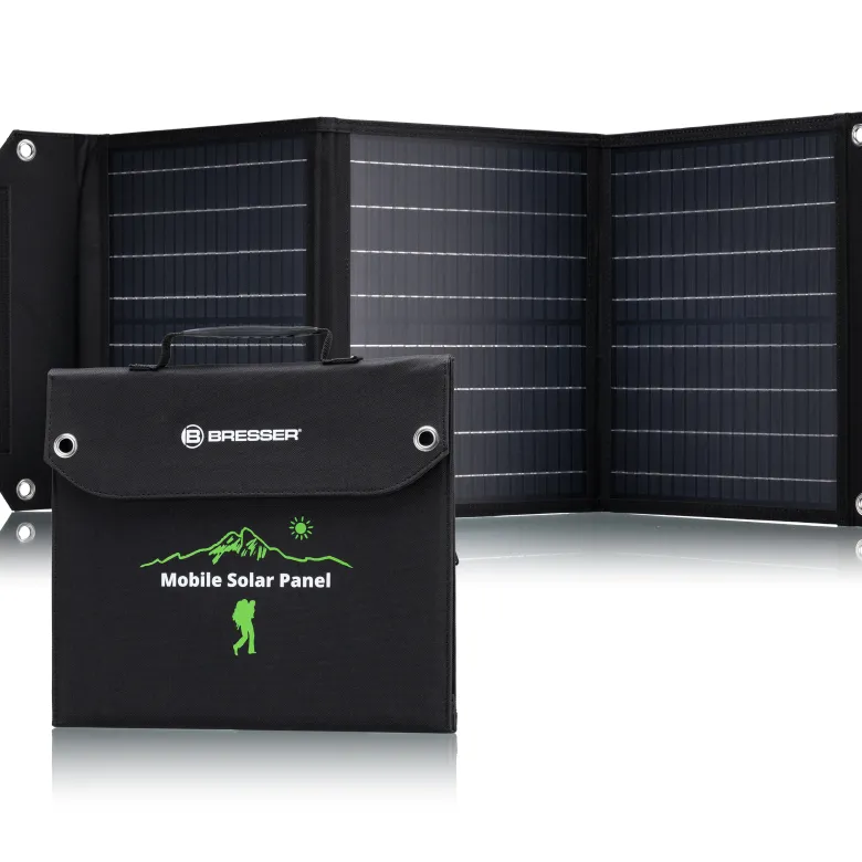 Chargeur solaire portable bresser 40watt avec port usb et connecteur d’alimentat