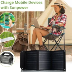 Chargeur solaire portable bresser 40watt avec port usb et connecteur d’alimentat