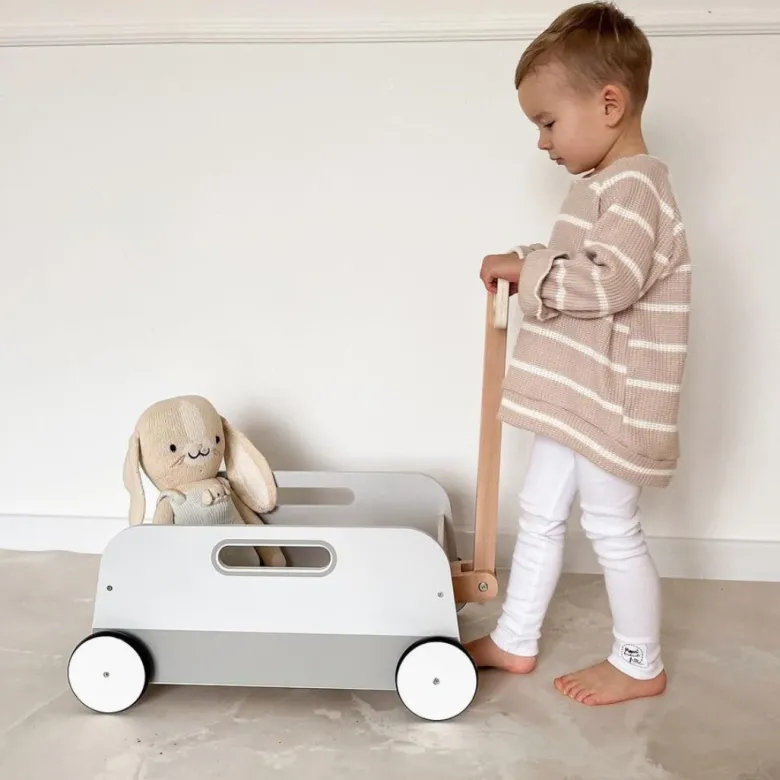 Chariot à jouets en bois mamabrum avec remorque à tirer pour enfant