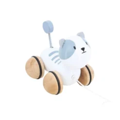 Chaton à traîner gribouille en bois