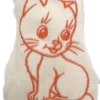 Chat tissu ecru