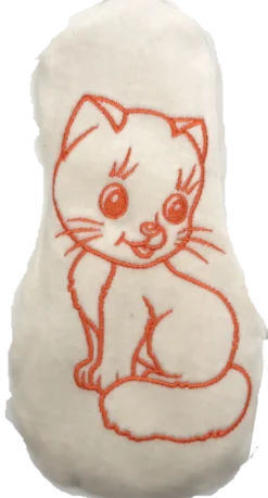Chat tissu ecru