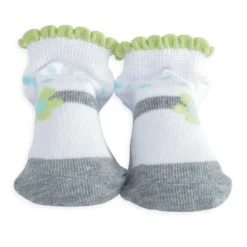 Chaussette bébé - petites fleurs gris 0