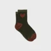 Chaussettes coeur vert foncé