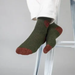 Chaussettes coeur vert foncé