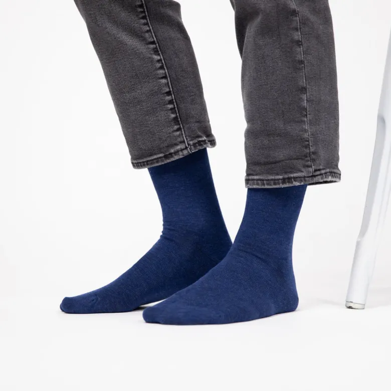 Chaussettes en bambou marine chiné