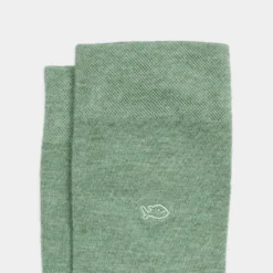 Chaussettes en bambou vert clair chiné