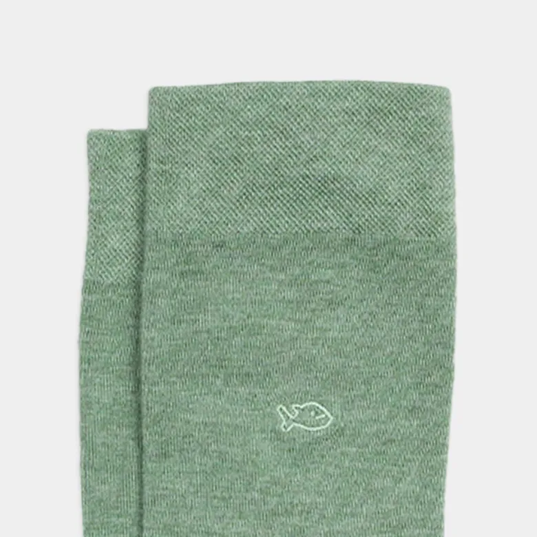 Chaussettes en bambou vert clair chiné
