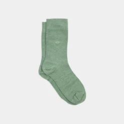 Chaussettes en bambou vert clair chiné