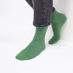 Chaussettes en bambou vert clair chiné