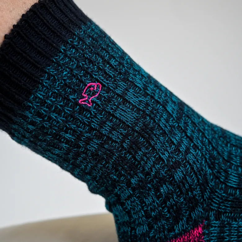 Chaussettes en coton épais femme vert