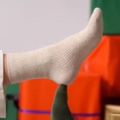 Chaussettes en laine femme beige