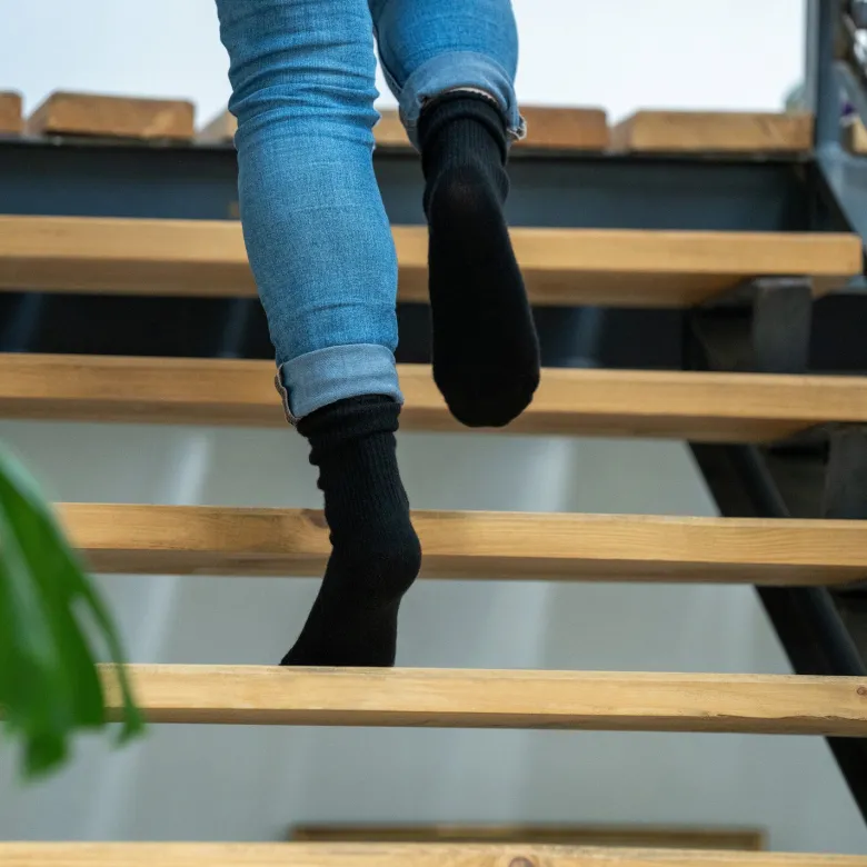 Chaussettes en laine femme noir