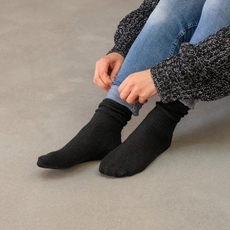 Chaussettes en laine femme noir