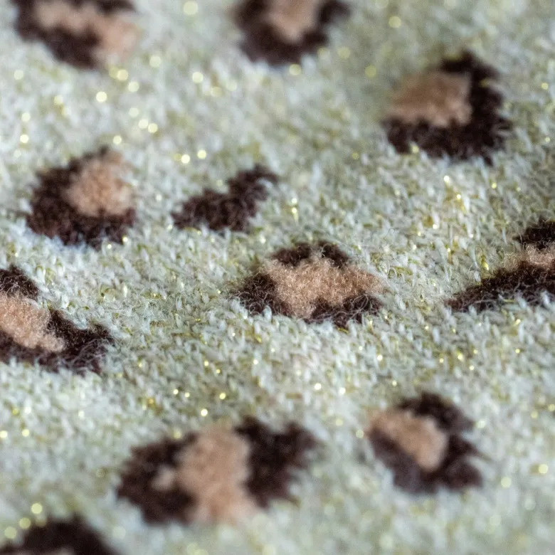 Chaussettes léopard beige et doré