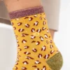 Chaussettes léopard jaune