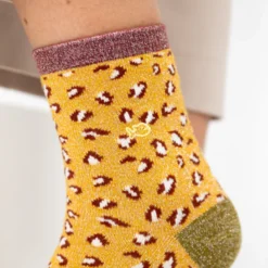 Chaussettes léopard jaune