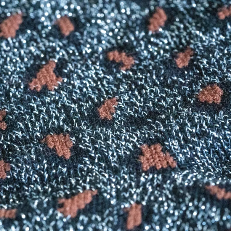 Chaussettes léopard noir et argent