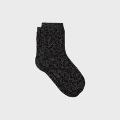 Chaussettes léopard noir et argent
