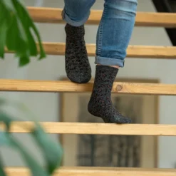 Chaussettes léopard noir et argent