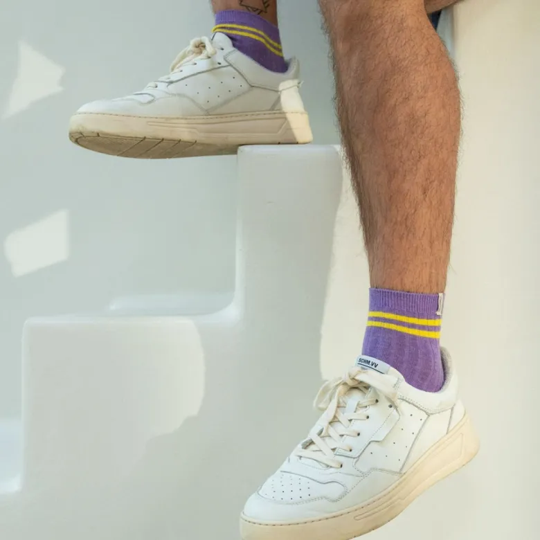 Chaussettes mi-hautes violet