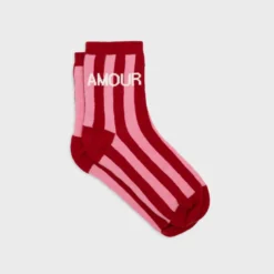 Chaussettes rayées femme amour