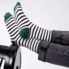 Chaussettes rayures larges blanc et noir