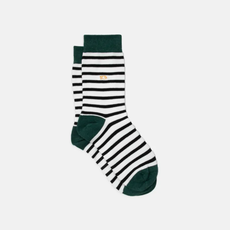 Chaussettes rayures larges blanc et noir