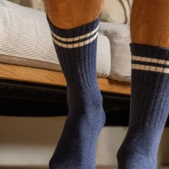 Chaussettes retro bleu