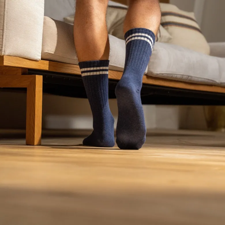 Chaussettes retro bleu