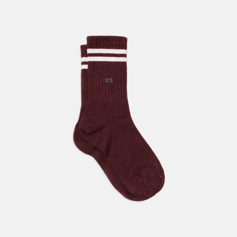 Chaussettes retro bordeaux