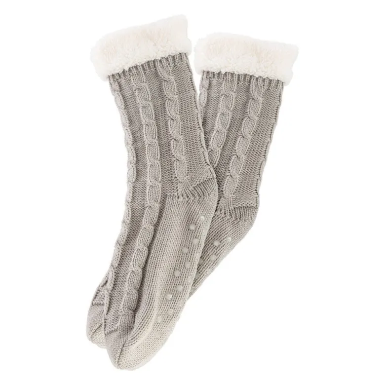 Chaussettes tricot taille unique gris