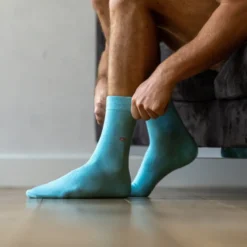 Chaussettes unies azurin