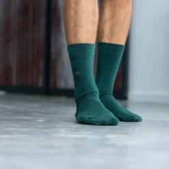 Chaussettes unies vert anglais