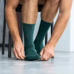 Chaussettes unies vert anglais