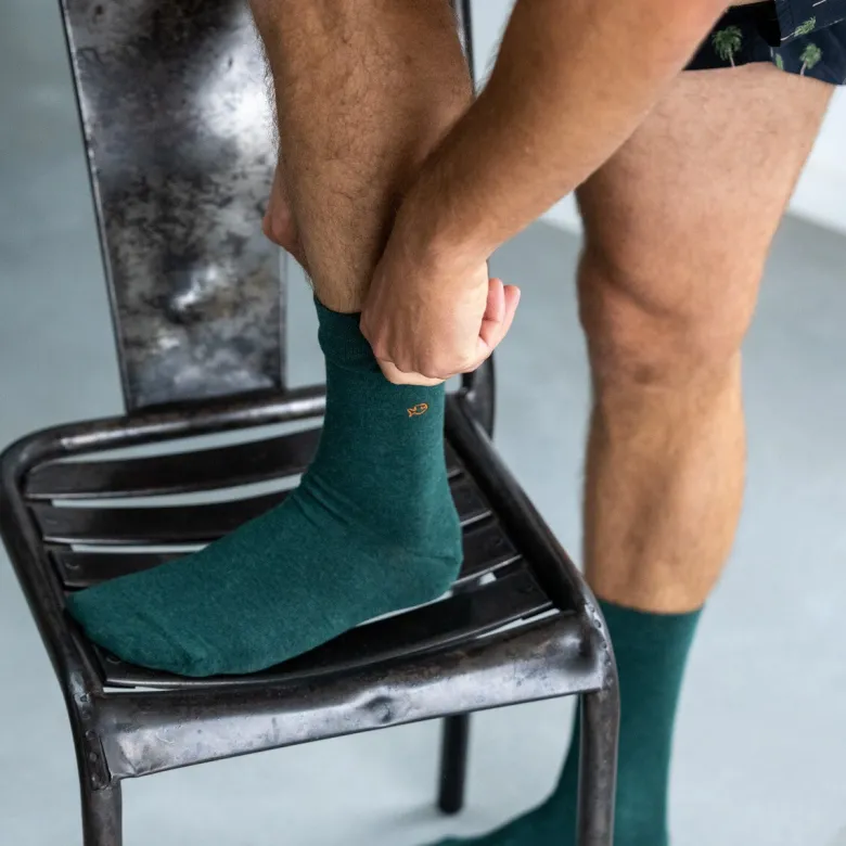 Chaussettes unies vert anglais