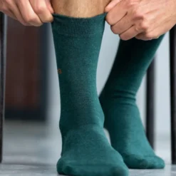 Chaussettes unies vert anglais