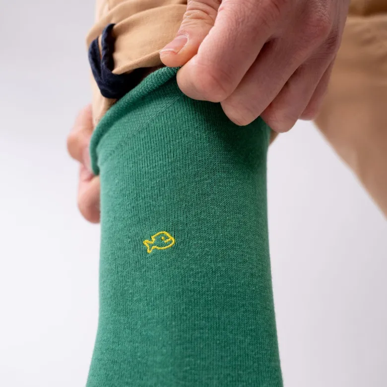 Chaussettes unies vert (violet-orange)