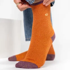 Chaussettes vintage brique