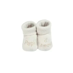 Chaussons bébé avec broderie papi d'amou