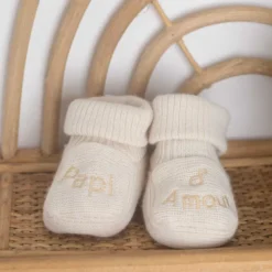 Chaussons bébé avec broderie papi d'amou