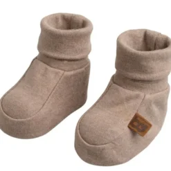 Chaussons bébé en coton bio melange clay (0-3 mois)