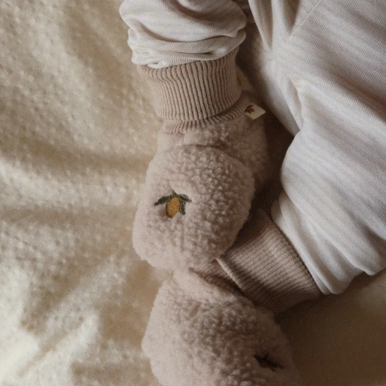 Chaussons bébé polaire safa oxford tan (0-3 mois)