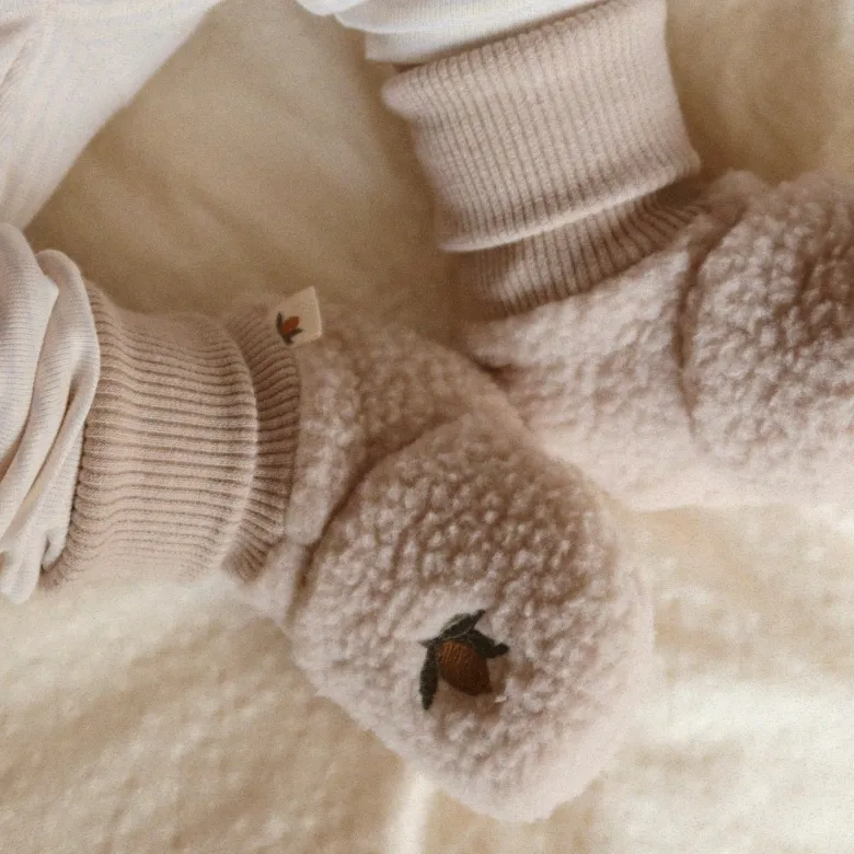 Chaussons bébé polaire safa oxford tan (0-3 mois)