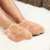 Chaussons chauffants caramel