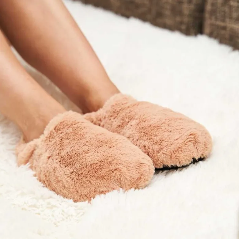 Chaussons chauffants caramel