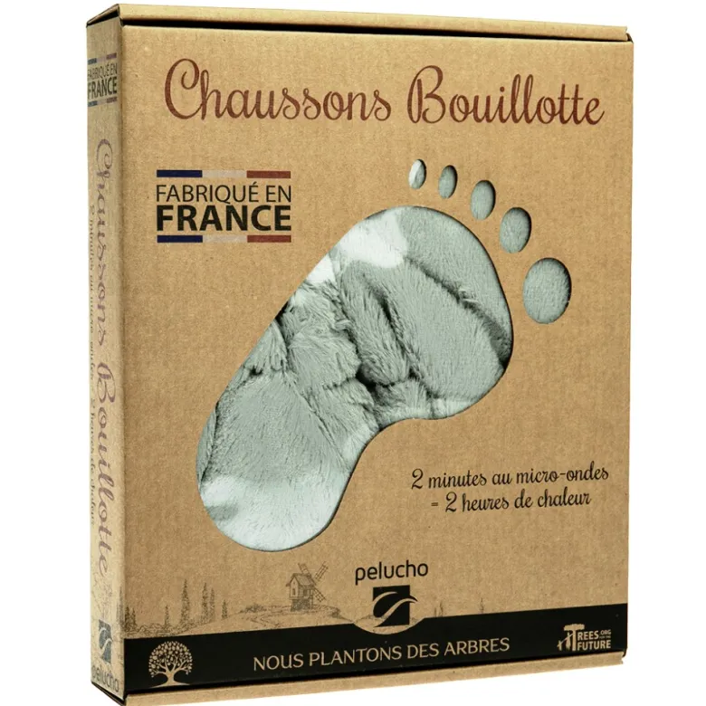 Chaussons chauffants gris